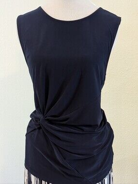 DKNY Women's Navy Twist-Front Sleeveless Top